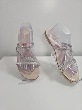 Mariella Rhinestone Flat Sandals NWOT Sz 10